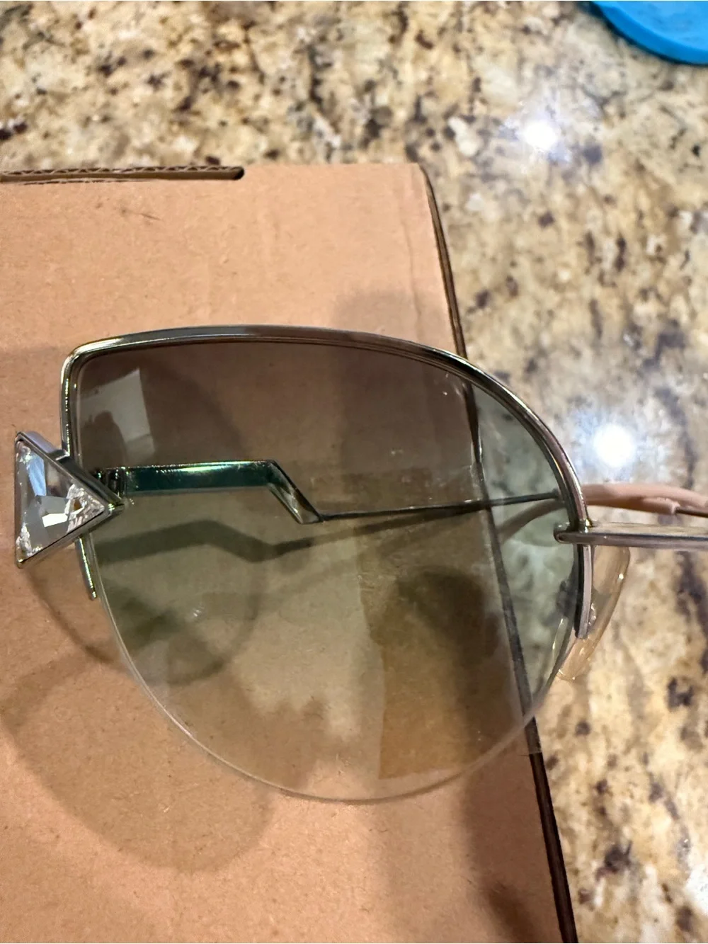 Fendi Gray Gradient Round Cat-Eye Sunglasses